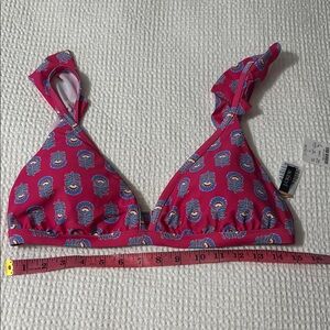 J. Crew Pink and Blue Leaf Bikini Top